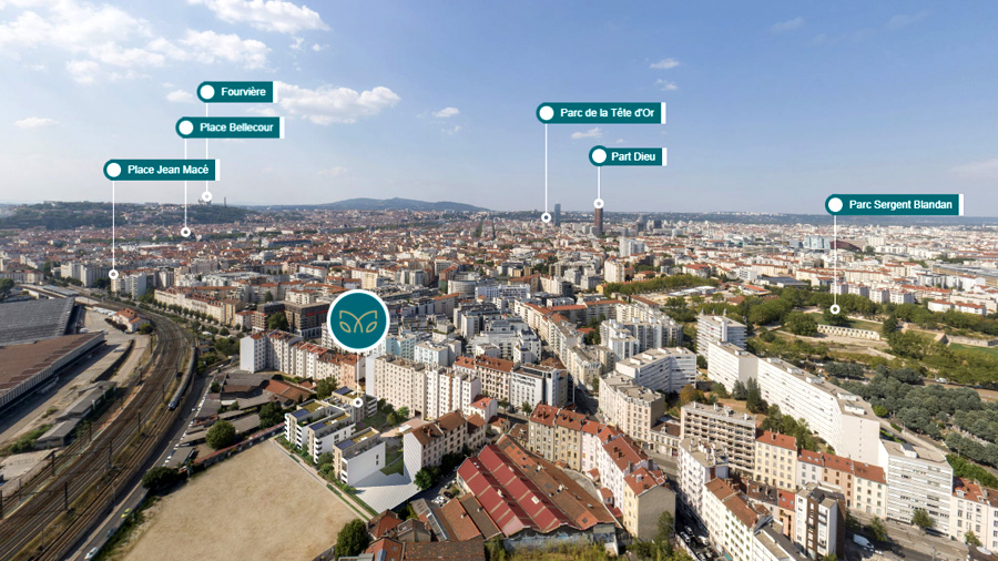 Photolocalisation 360 vue aérienne programme lyonnais environnement