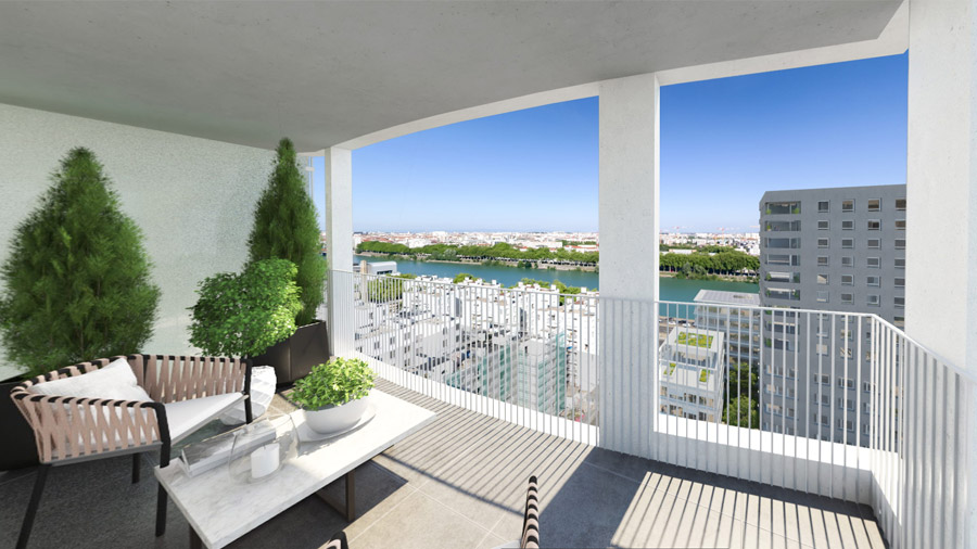 altimétrie vue balcon immobilier neuf