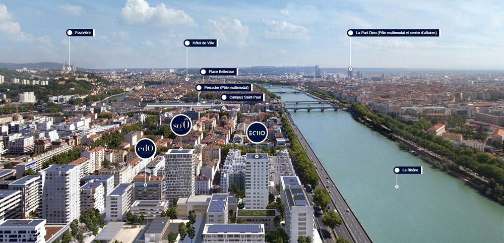 Vue photolocalisation Confluence programme immobilier 3D