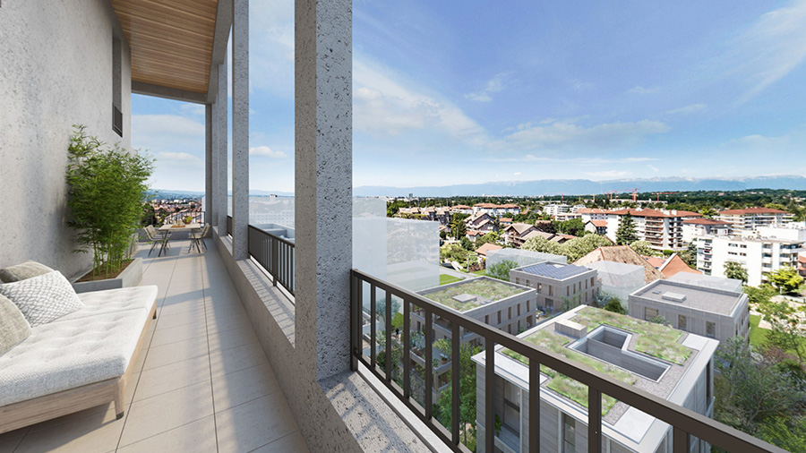 Vue 3D balcon altimétrie