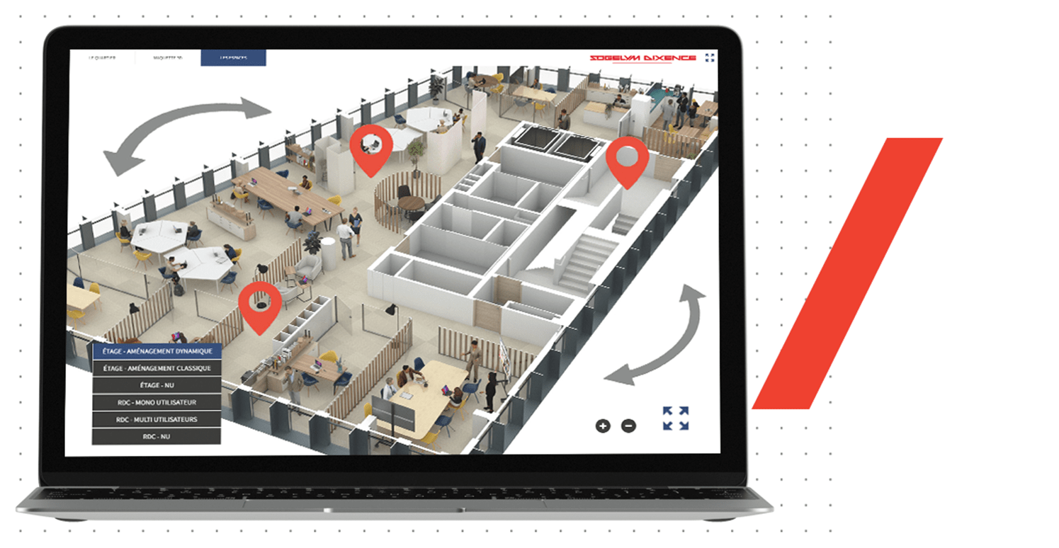 Office staging 3D pour l'immobilier tertiaire par VirtualBuilding