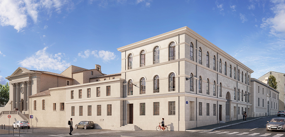 Perspective 3D projet réhabilitation monastère Crenn & Odeau immobilier