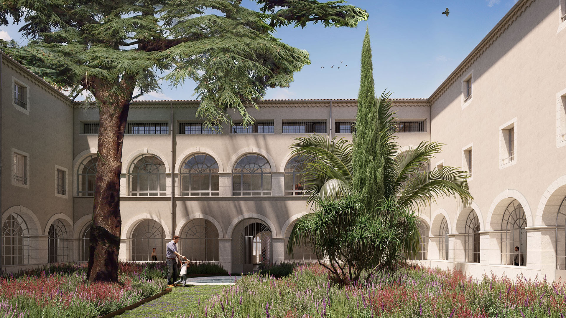 Perspective 3D projet réhabilitation monastère Crenn & Odeau immobilier