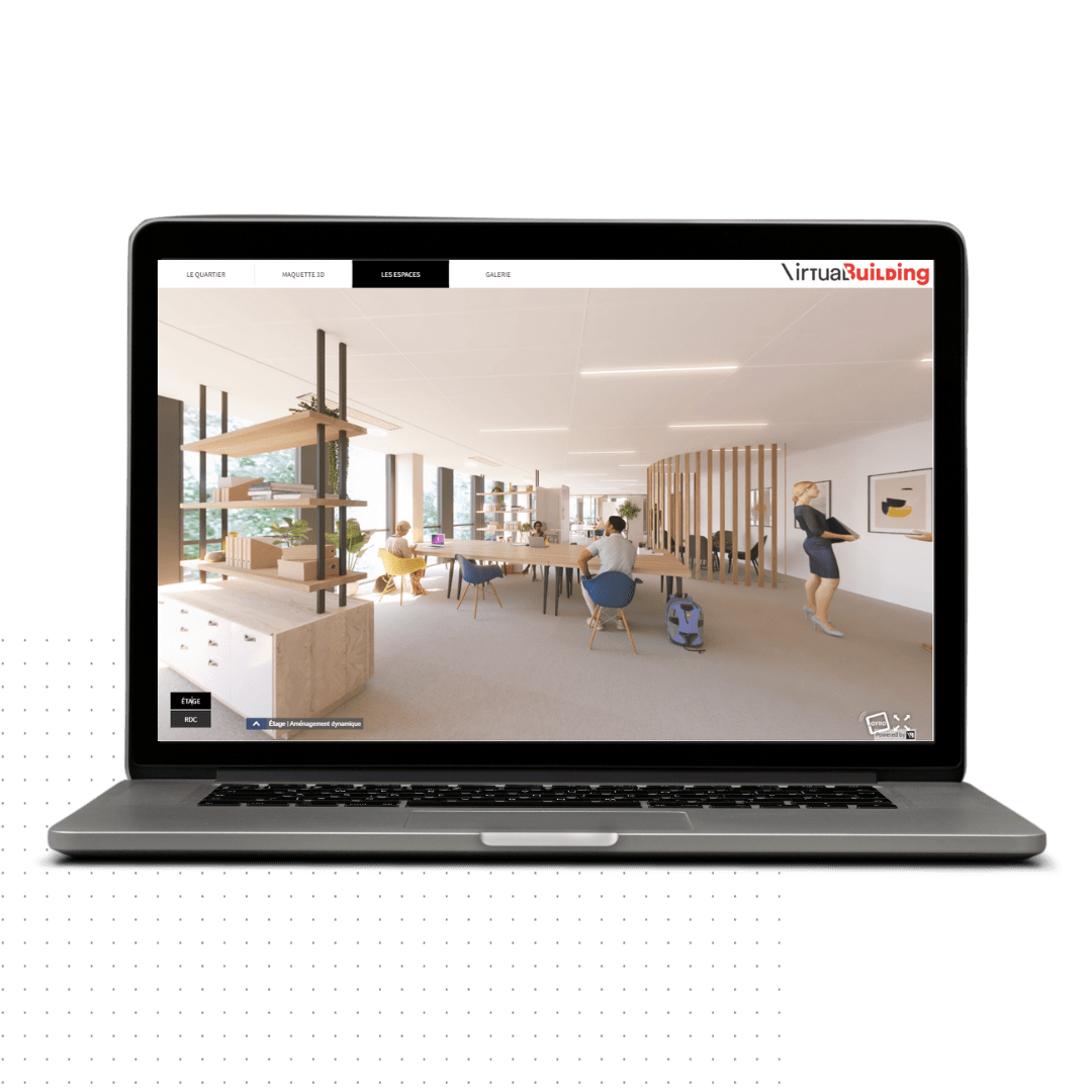 Visualisation 3D d’un programme de bureaux destiné à la commercialisation tertiaire