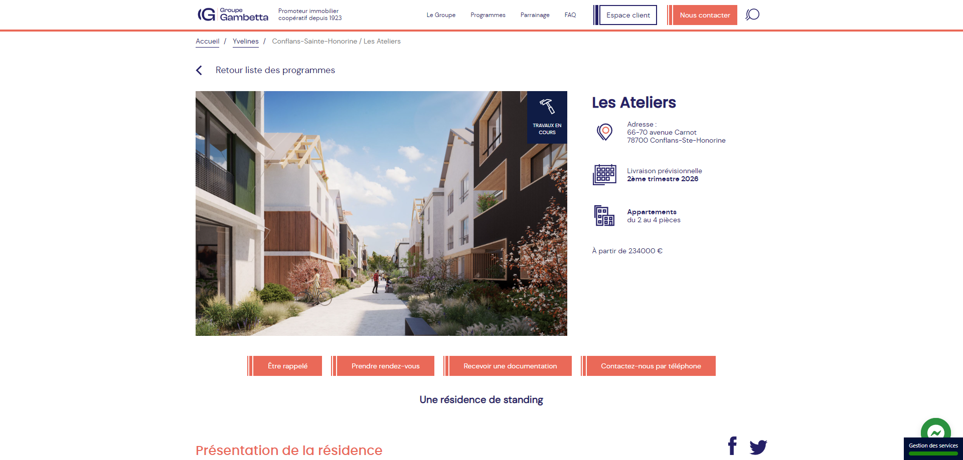Enrichir son site promoteur pour son nouveau programme immobilier - Groupe Gambetta