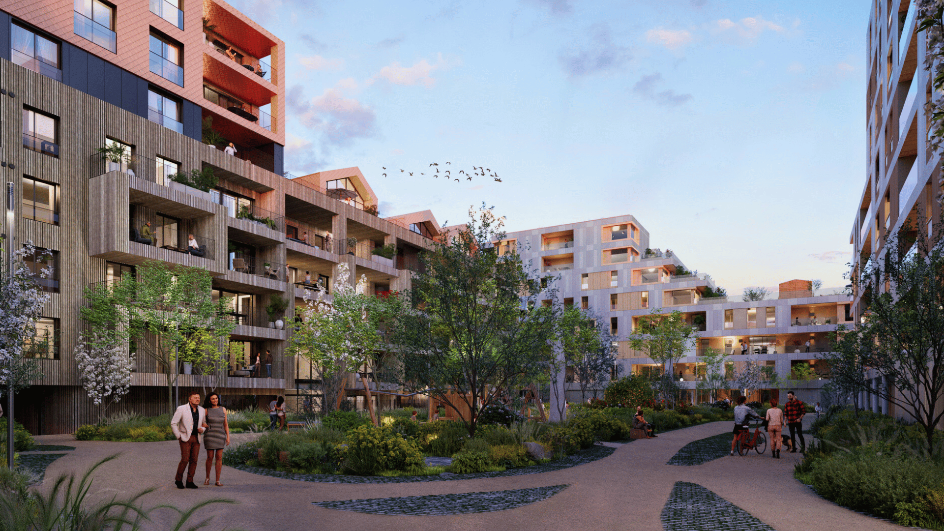 Visite virtuelle animée pour projeter les futurs habitants dans leur espace de vie Visite virtuelle animée d’un logement neuf avec mise en scène réaliste et parcours guidé