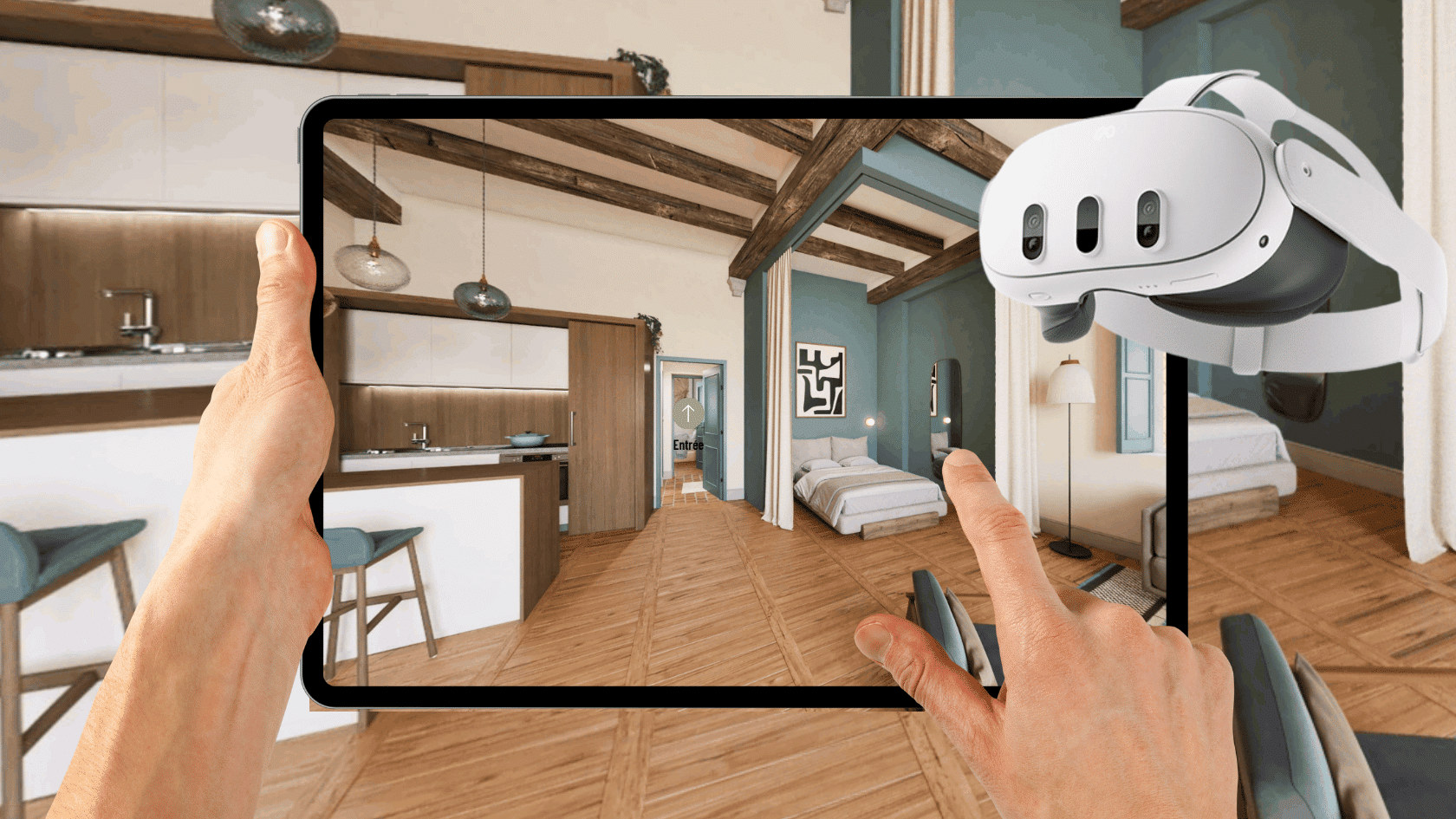 Visite virtuelle 3D immobilier – Immersion et projection pour la vente VEFA Visite virtuelle 3D immobilier : immersion dans un logement VEFA grâce à une visualisation interactive et réaliste