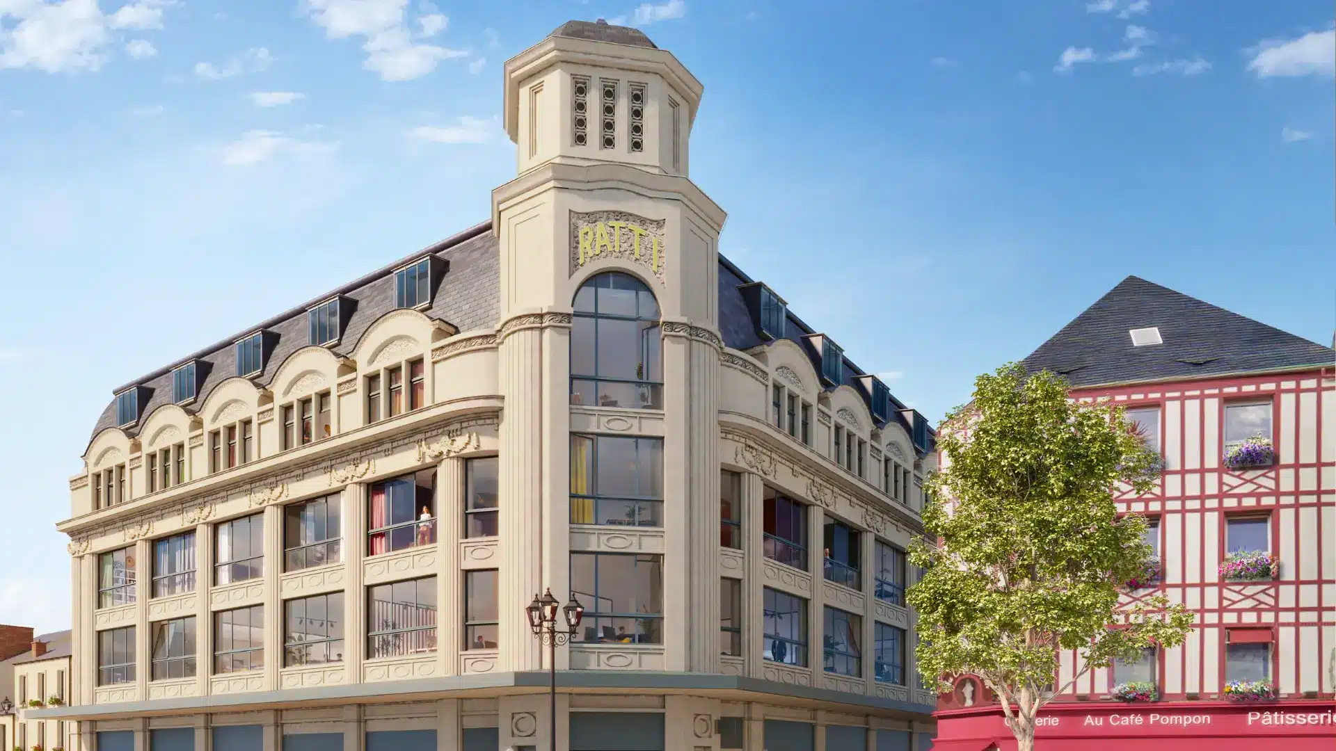 Réhabilitation patrimoniale du projet Le Ratti à Cherbourg avec visualisation 3D du bâtiment rénové