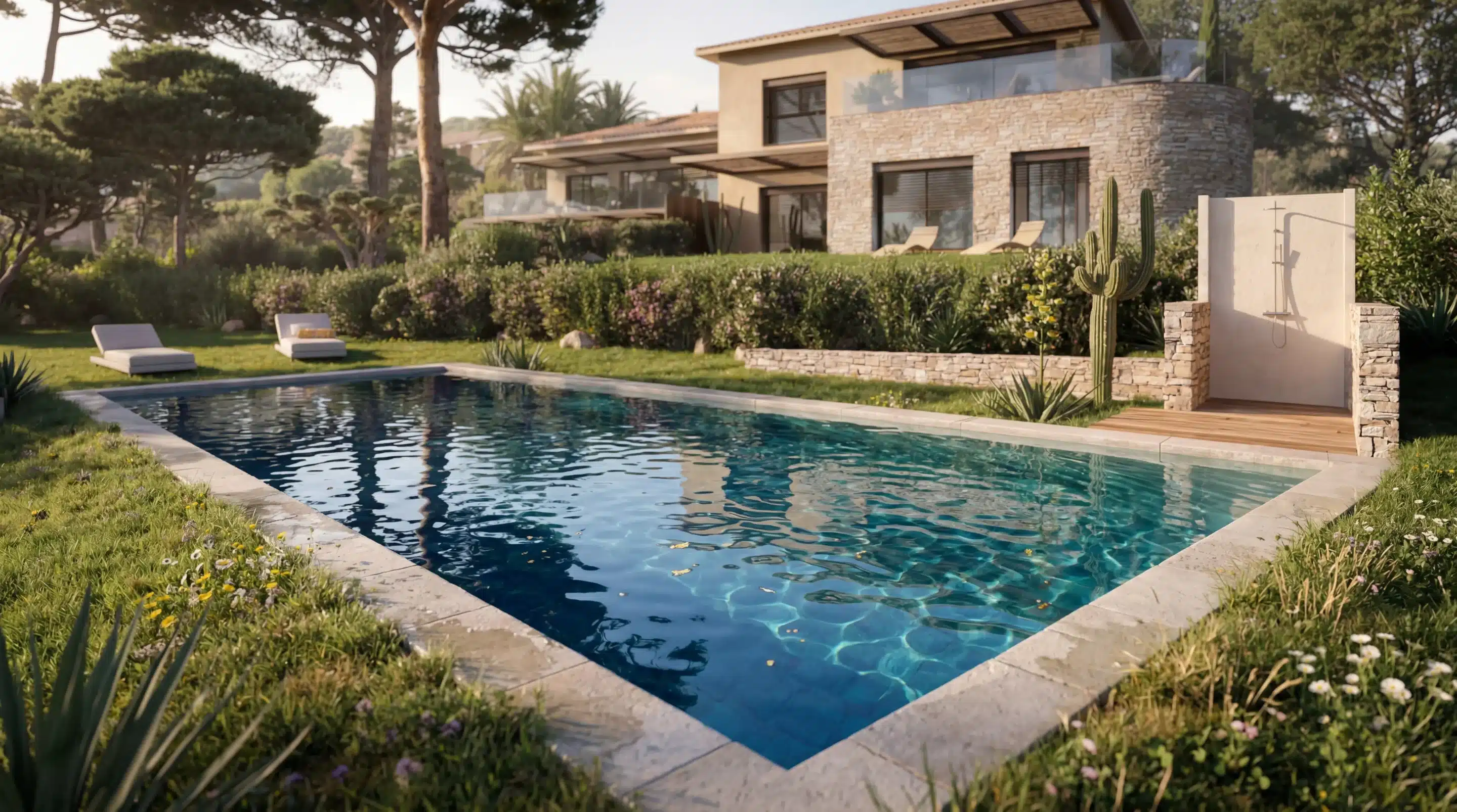 Perspective 3D d’un bien d’exception avec vue mer