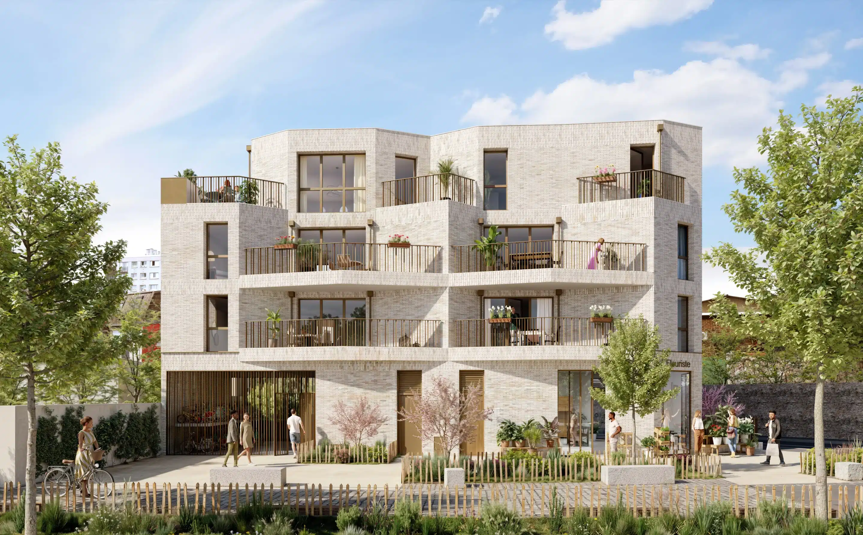 Visite virtuelle 3D appartement neuf en VEFA — séjour aménagé programme résidentiel KEROS, La Roche-sur-Yvonne