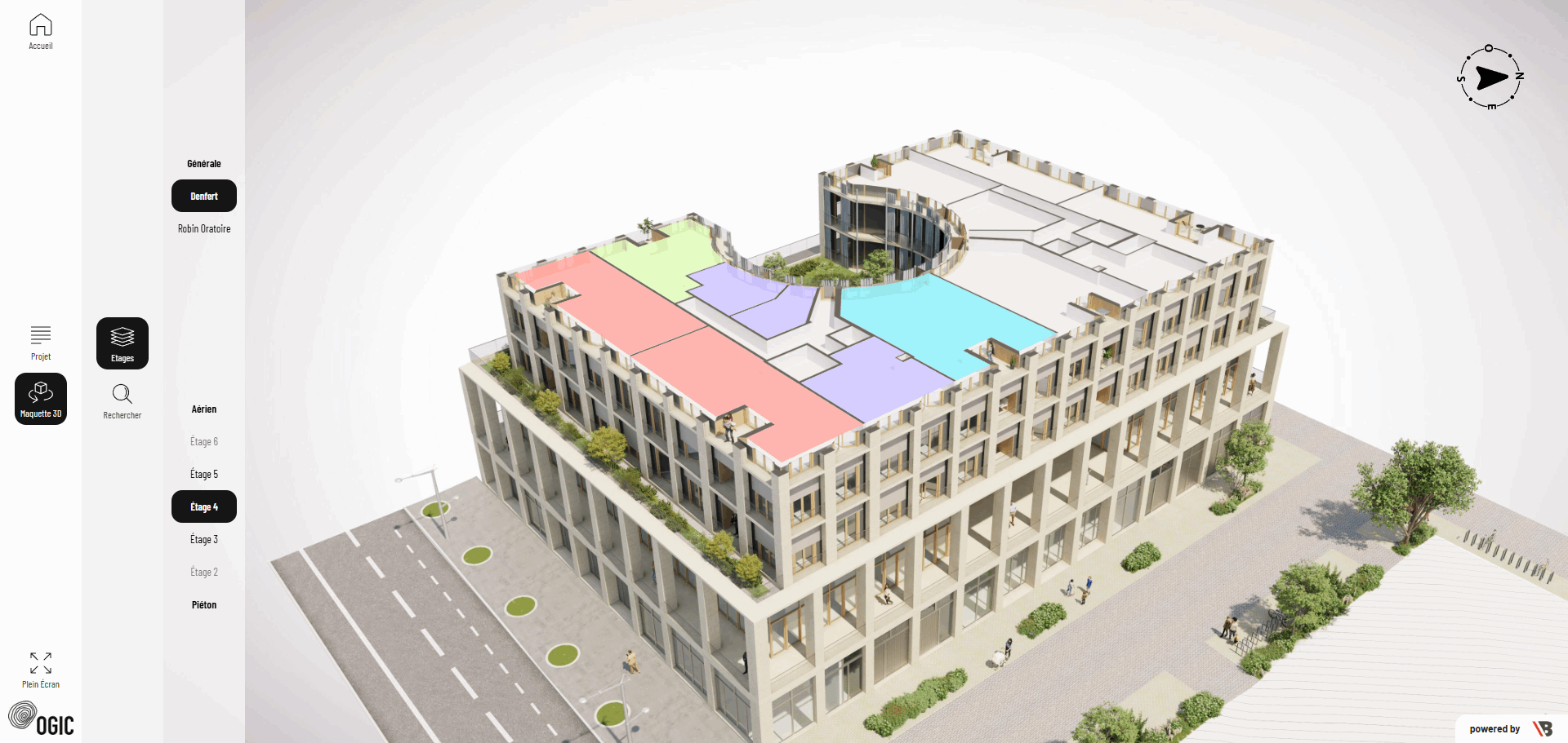 Maquette 3D orbitale immobilier Village Saint-Vincent-de-Paul OGIC Paris